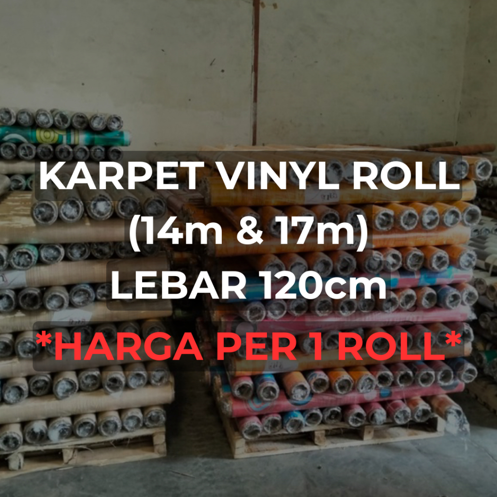 (ROLL 14 17 METER) Karpet Plastik Vinyl Lebar 120cm Karpet Lantai Alas Meja Warung Makan Rumahan Kan