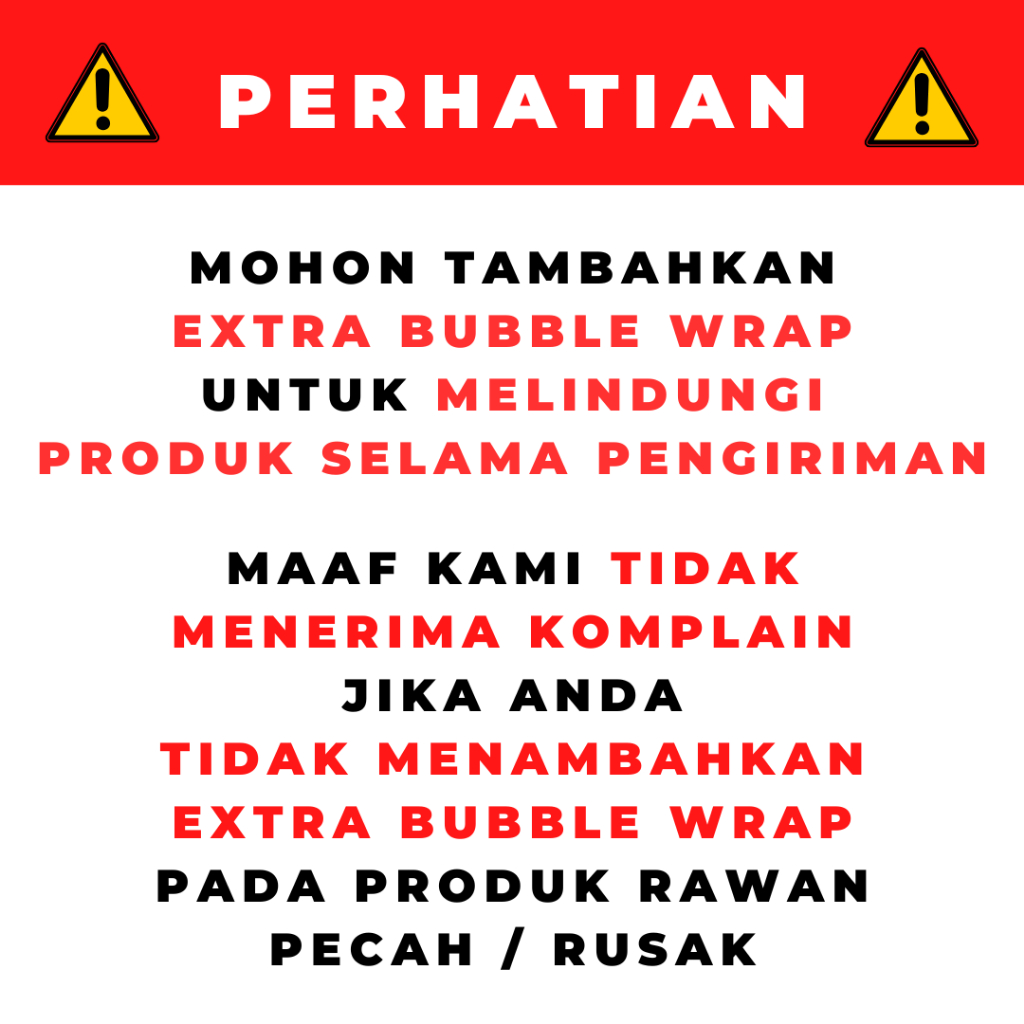 

EXTRA BUBBLE WRAP Khusus Produk CA Shop Surabaya ⚠️ TIDAK DIJUAL TERPISAH