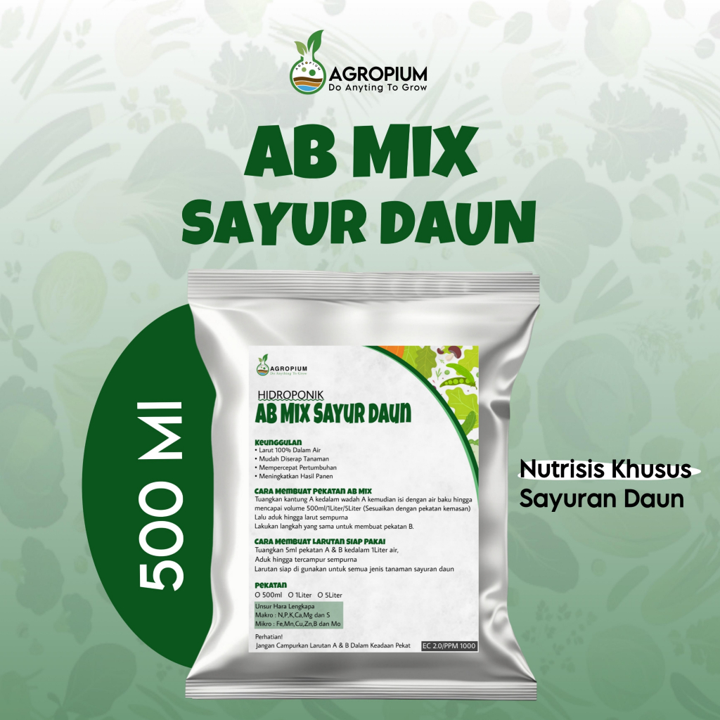 Nutrisi AB mix sayur daun 500 ml untuk 100 liter air - AB Mix sayur daun