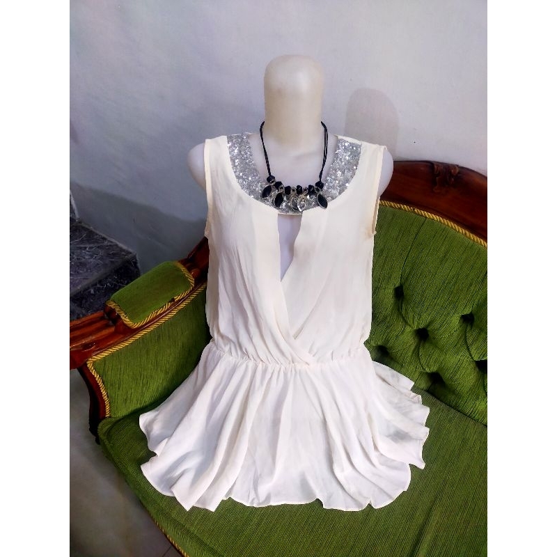 Dress sifon wanita warna putih dress pesta dress natal dress gereja