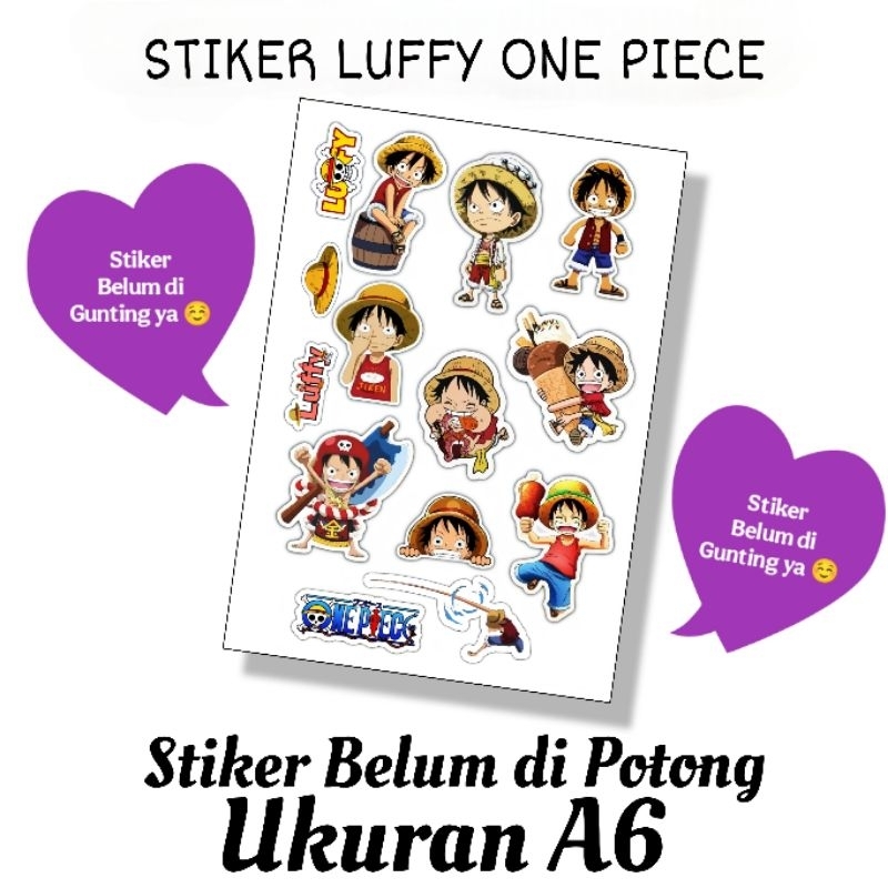 

Stiker LUFFY ONE PIECE Belum di Gunting / Belum di potong / Sticker Lucu Karakter