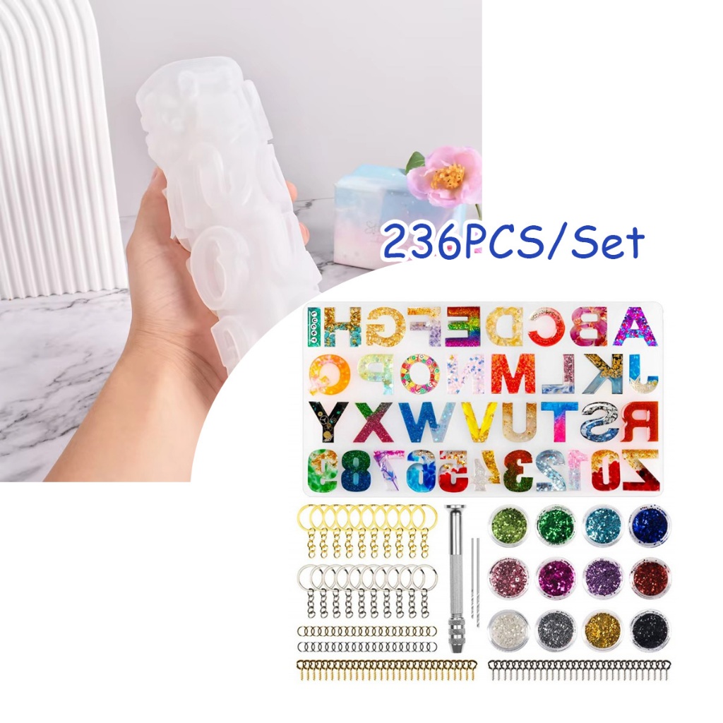 

Mold resin Angka Alfabet Silikon DIY Mold Huruf Cetakan Resin Bentuk Huruf Resin Kalung Resin bentuk Ragam - 236pcs
