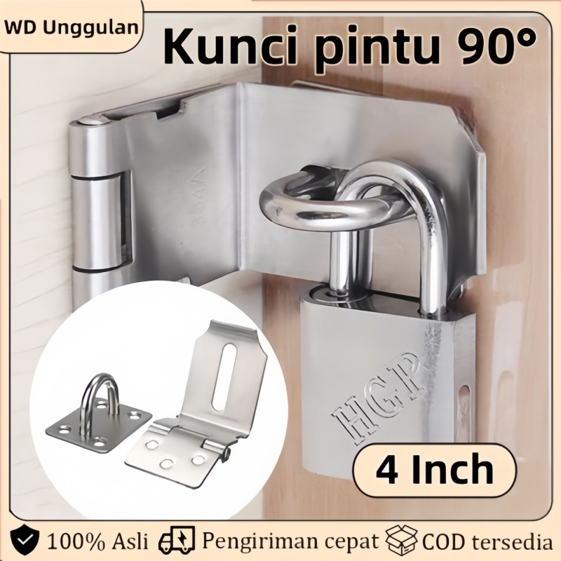 4 Inch Siku Kecil / Kunci Pintu grendel pintu gembok Selot Slot Gembok Overpal SUS Stainless 90°