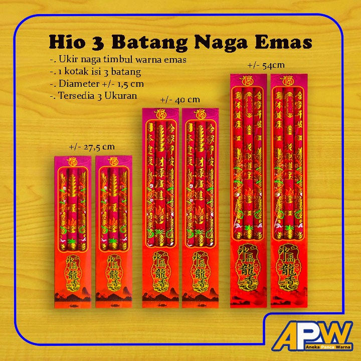 Dupa / Hio 3 Batang Naga Emas 6210