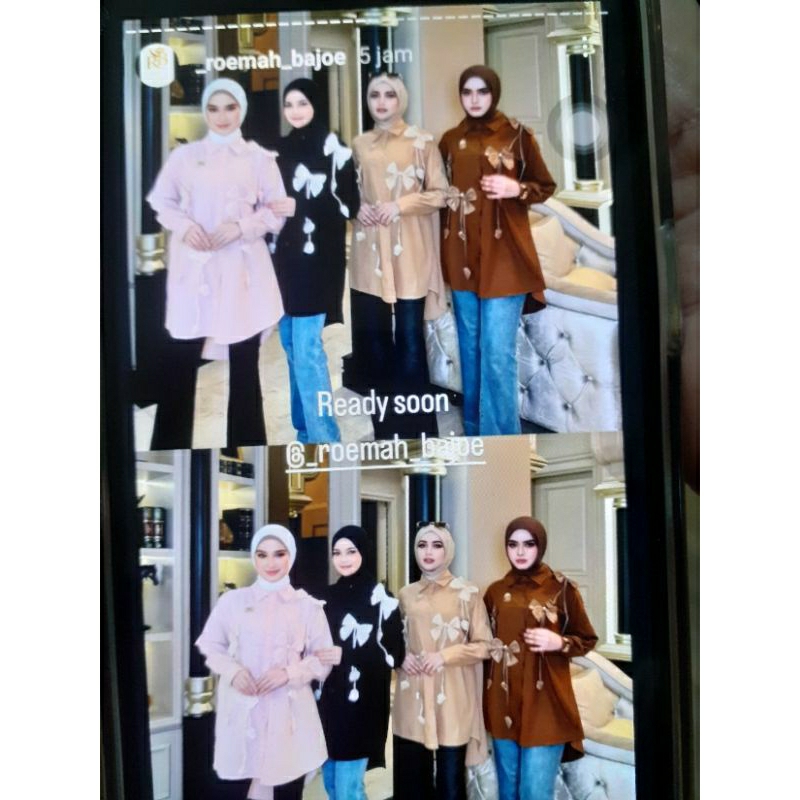 atasan original brand shella saukia coklat tua/bata