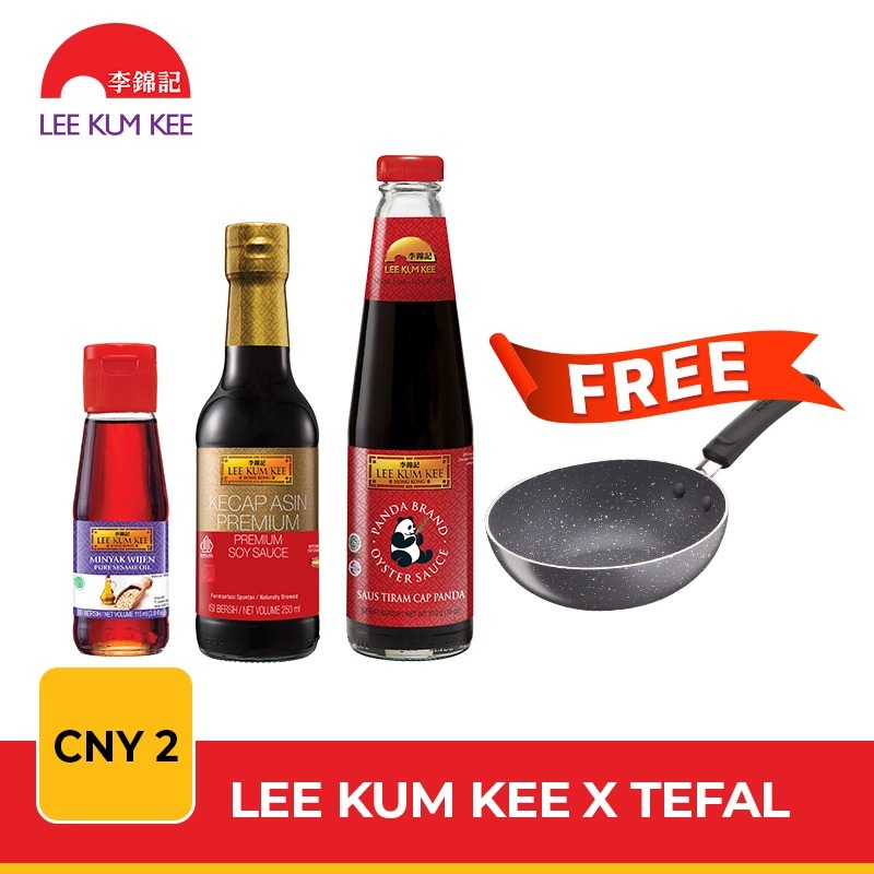 

Bundling CNY 2 (Nature Wokpan 16cm + LEE KUM KEE Oyster Sauce Saus Tiram Panda 510 gr + LEE KUM KEE Premium Soy Sauce 250 ml + LEE KUM KEE Pure Minyak Wijen Sesame Oil 115 ml)