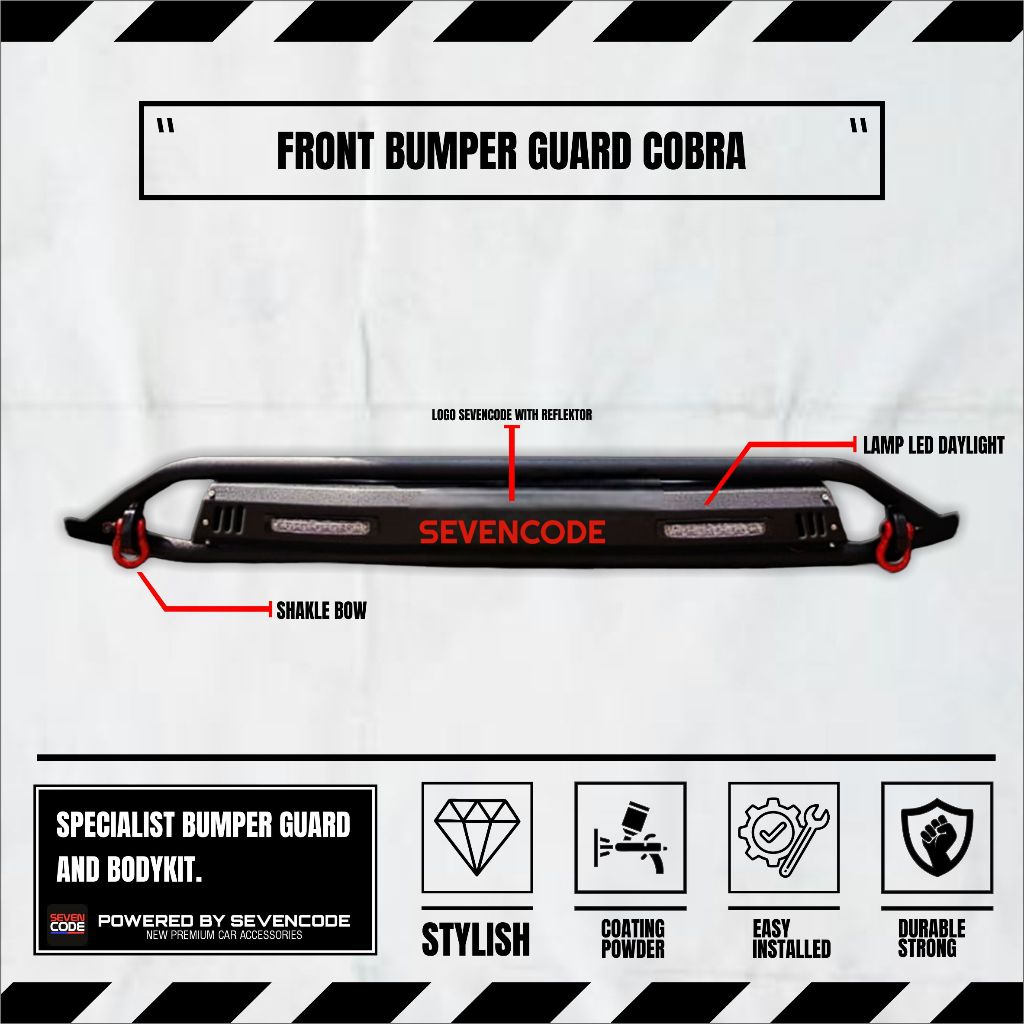 FRONT BUMPER GUARD TANDUK COBRA SEVENCODE - UNIVERSAL