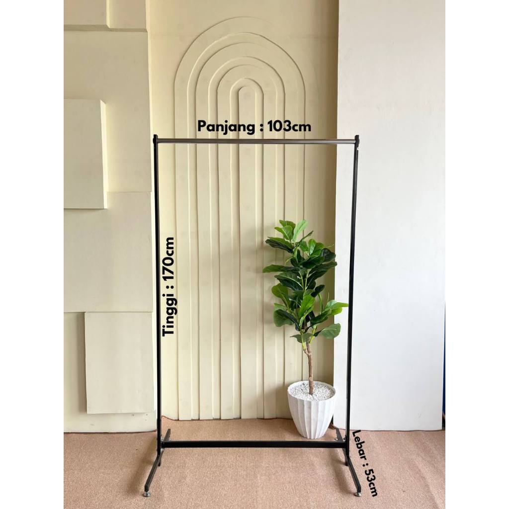 Rak Gantung Baju Serbaguna 3 - Besi - Stand Hanger - Pajangan Gawang Berdiri - Stainless -  Bekas - 