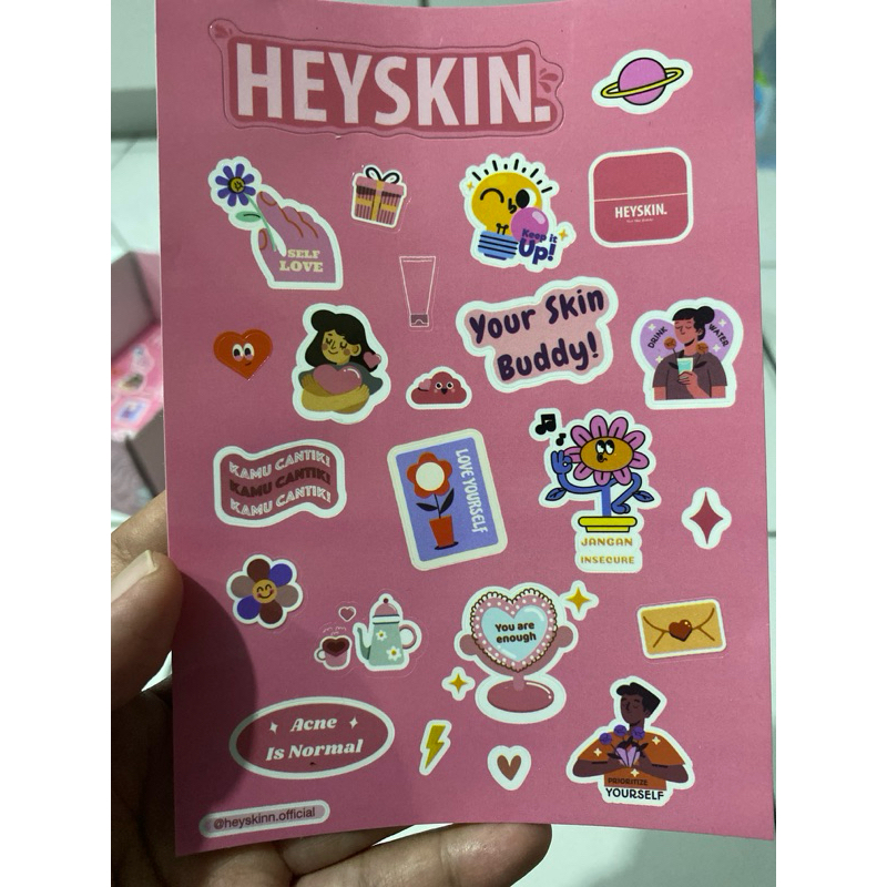 Heyskin Stiker Kostum Warna-warni Pink