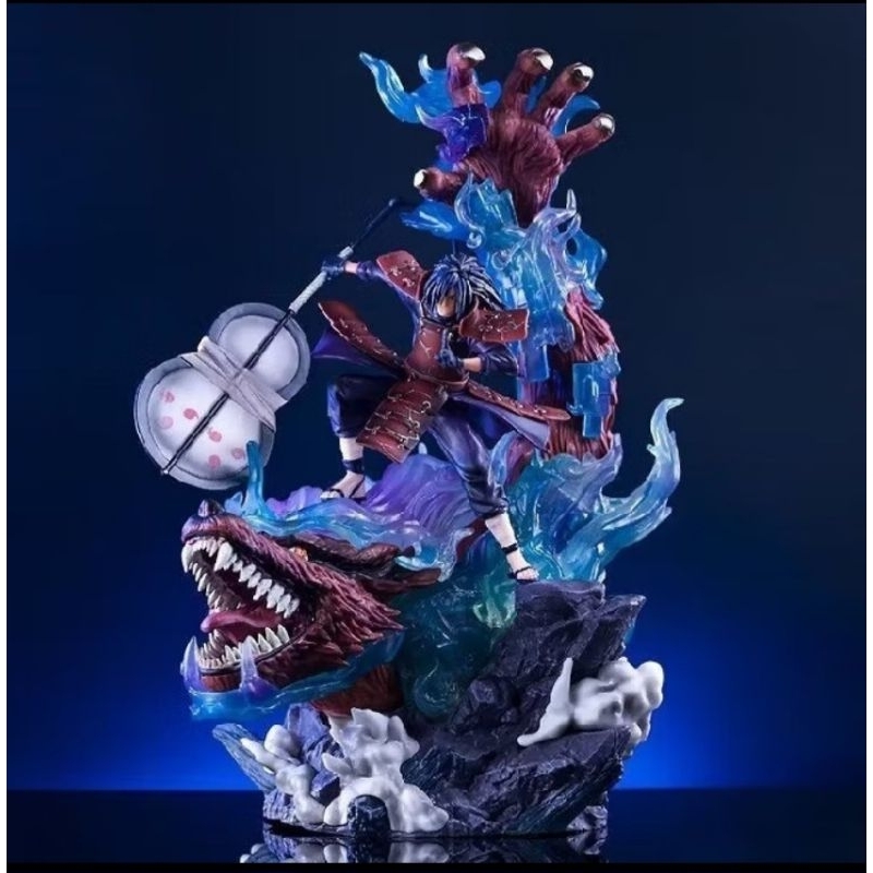 mainan action figure naruto uchiha madara x kurama susanoo recast