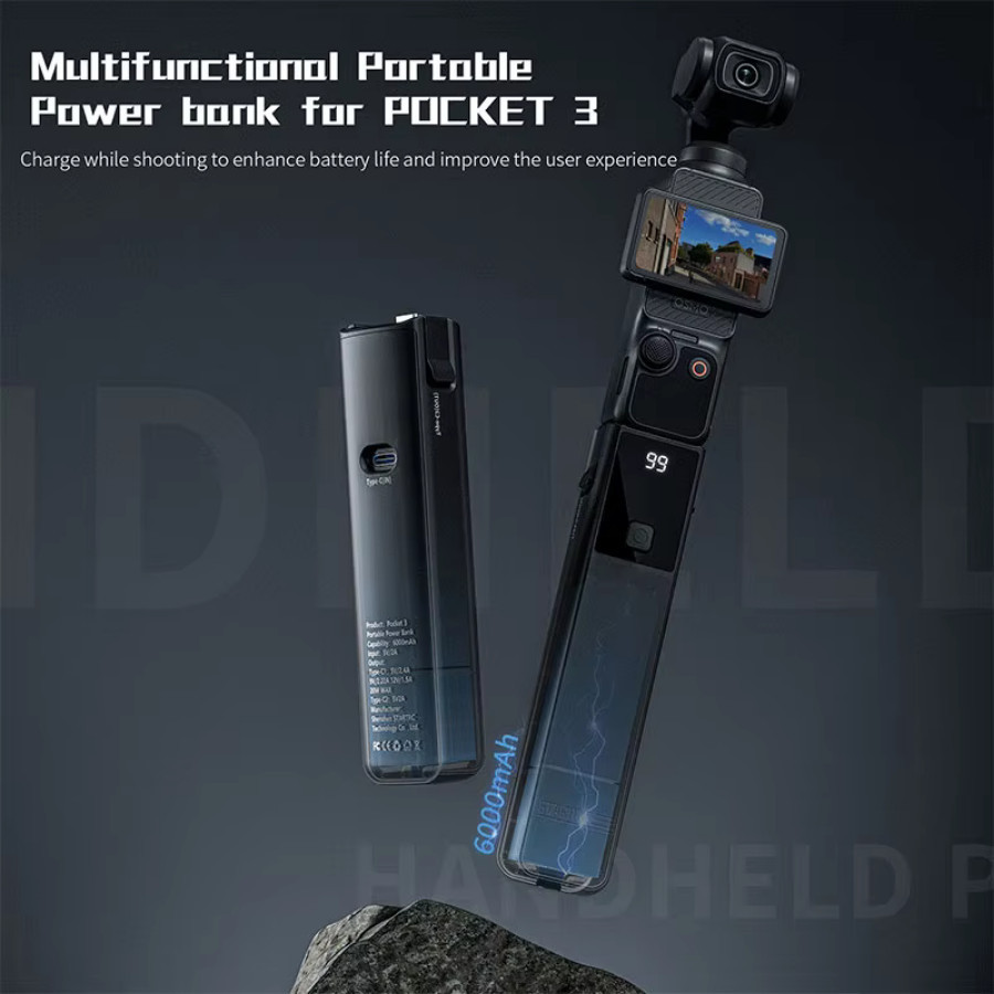 Startrc Battery Charger 6000mAh DJI OSMO POCKET 3 Powerbank fast Charge