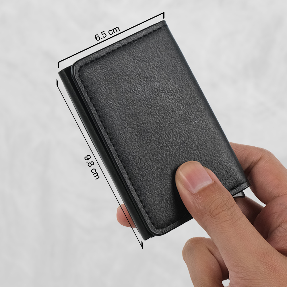 Dompet Kartu Bahan dengan Holder Aluminium - KB-005