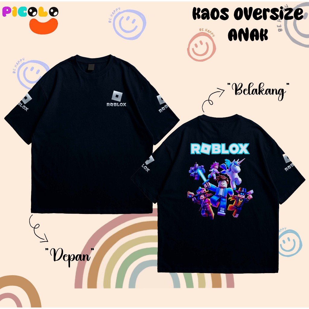 KAOS OVERSIZE ANAK LAKI-LAKI PEREMPUAN MOTIF ROBLOX Bahan COTTUN 24s
