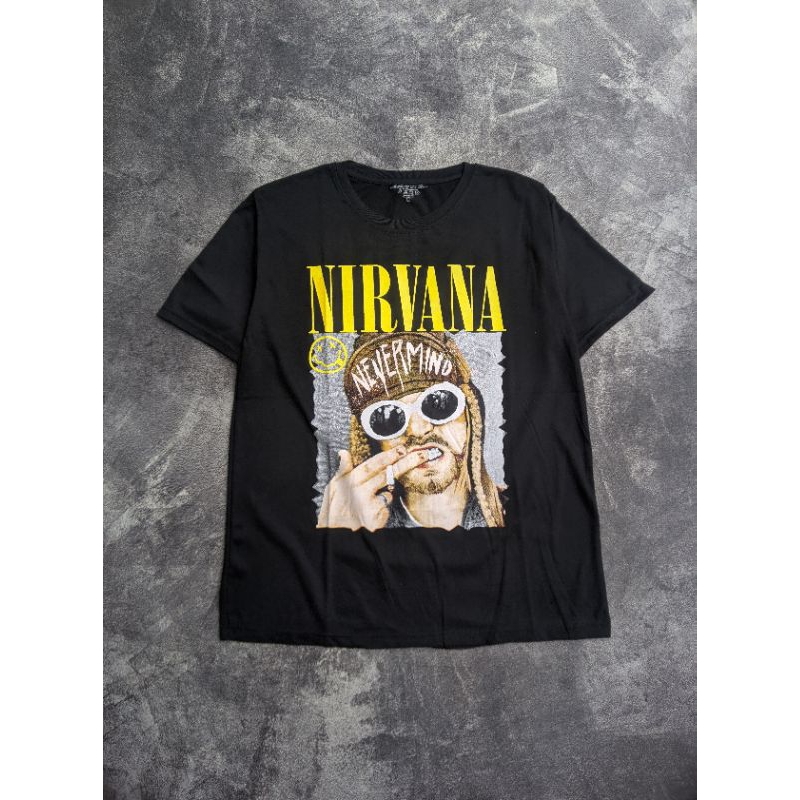 T-shirt mood band vintage T-shirt katun lengan pendek motif band vintage