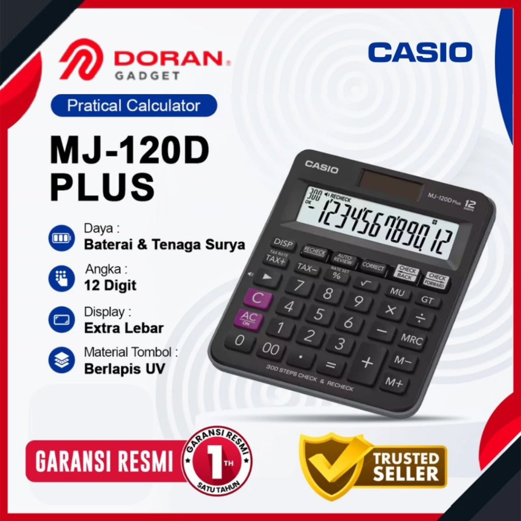 

Casio Calculator MJ-120D Plus - Kalkulator 12 Digit Check Correct - Garansi Resmi 1 Tahun