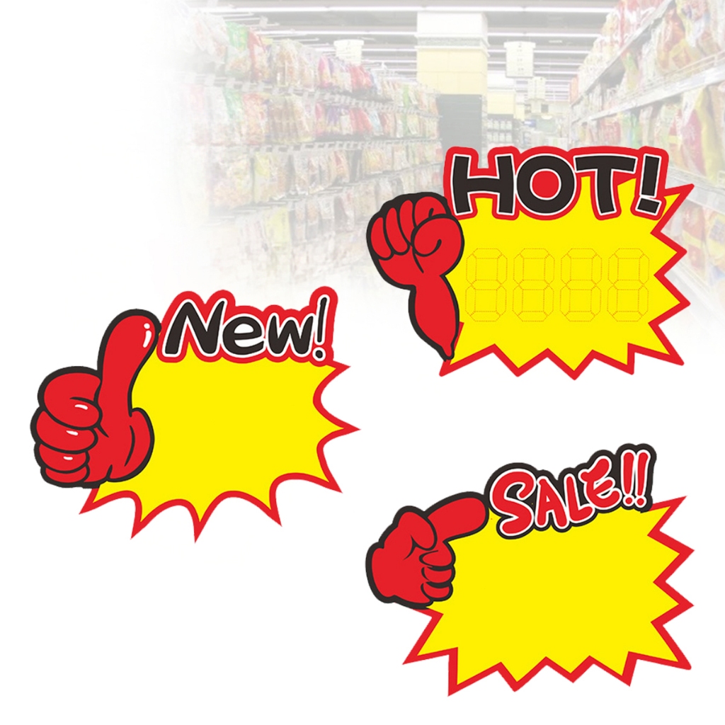 

15*11cm NEW/HOT/SALE label harga pop card Explosion stickers Price Tag kertas harga promo stick Cocok untuk toko supermarket