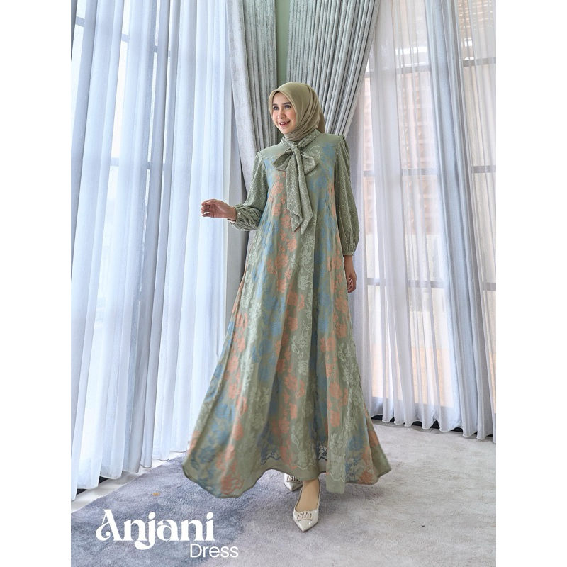 Anjani dress by Marevi/gamis border brukat premiun/gamis pesta mewah