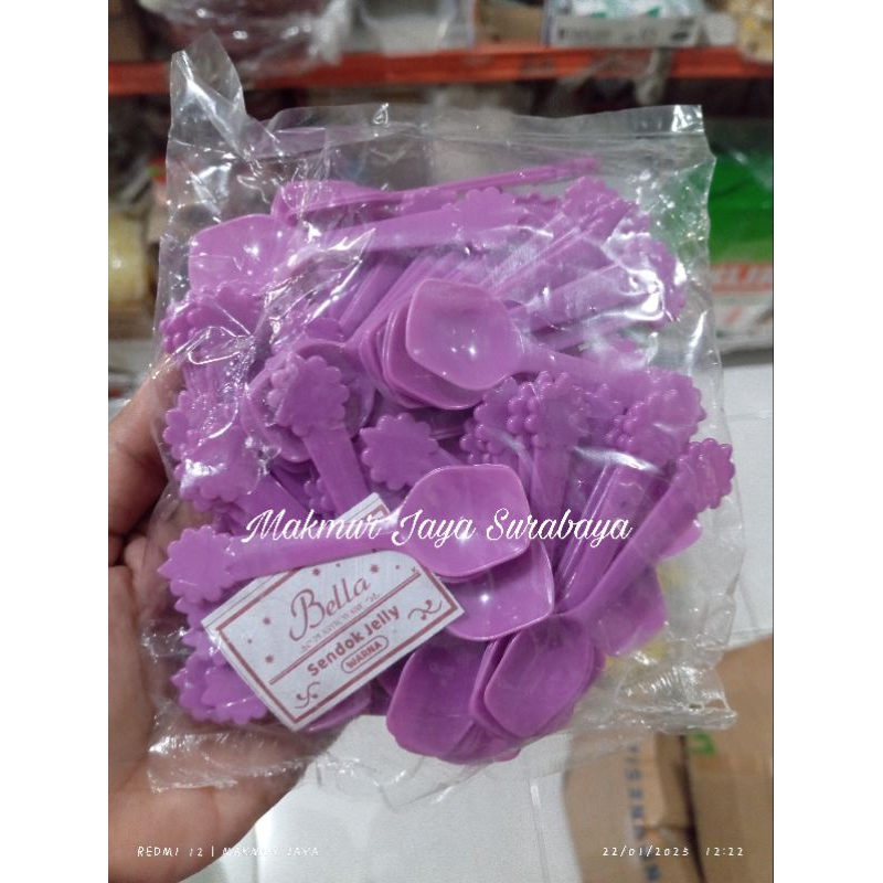 (100 pcs) Sendok Jelly Bening Warna/Sendok Jelly Puding Warna Warni/Sendok Jelly Pelangi Warna/Sendo