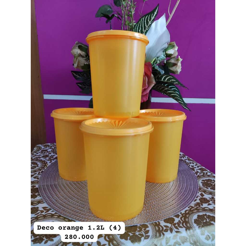 Tupperware SALE, Toples / Deco Canister Kuning 1,2L (4 pcs)