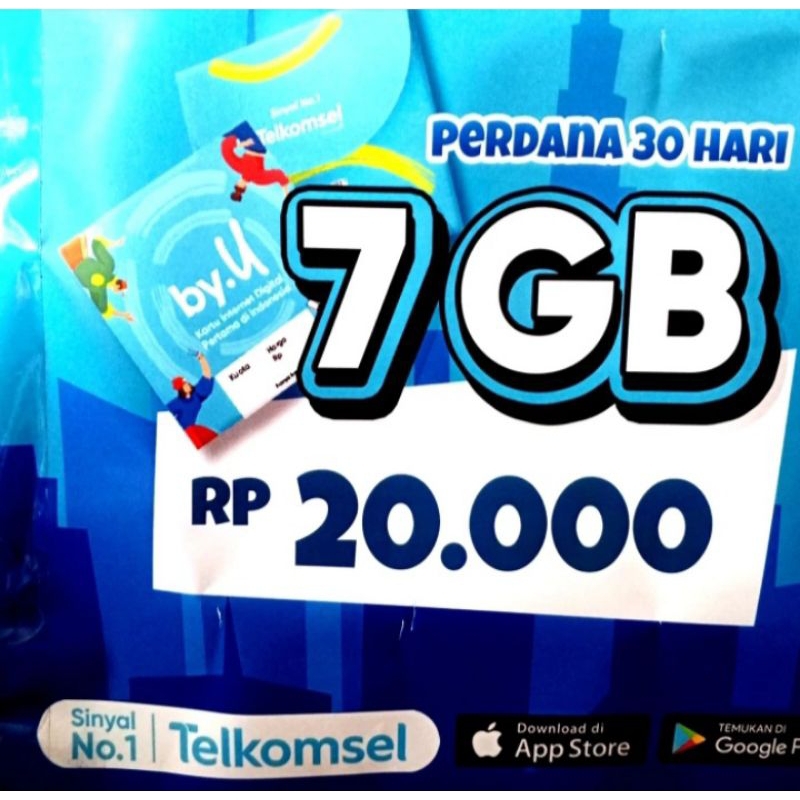 KARTU PERDANA BY.U 7GB | AKTIF SELAMANYA
