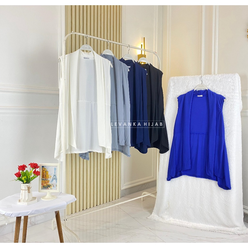 Super deal Outer Pendek  Kardigan wanita bahan jersey korea  model outer tanpa lengan  CCa