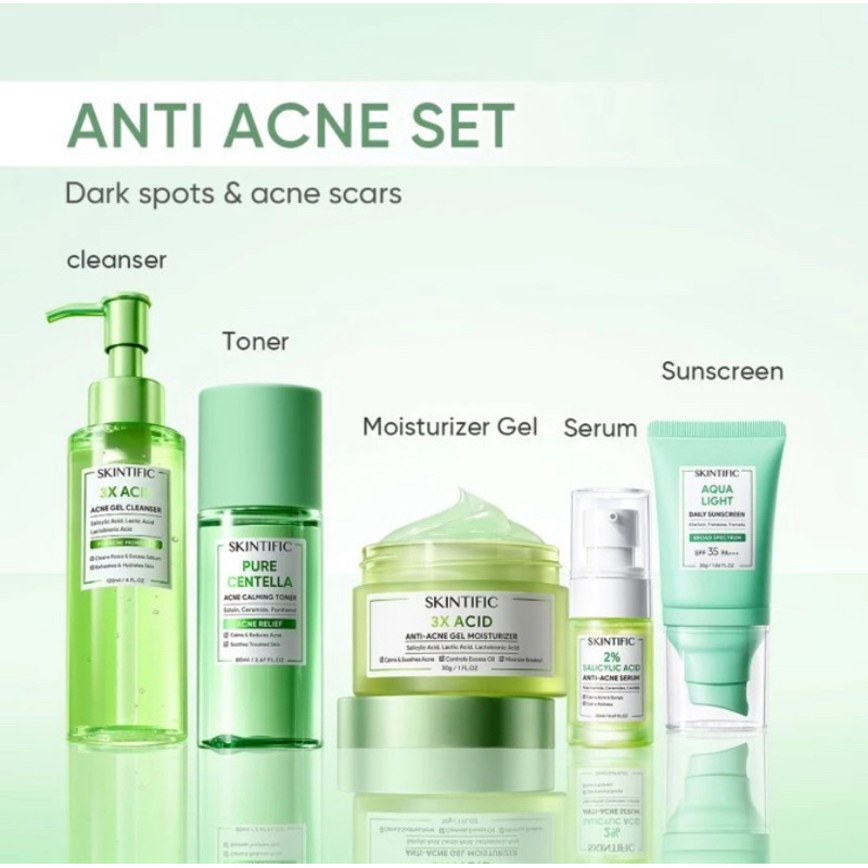 SKINTIFIC Paket Anti Acne Skincare Set 5in1