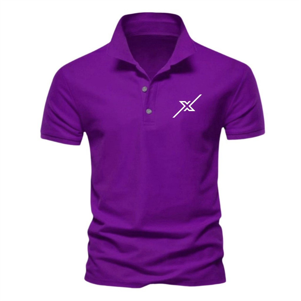 COD T-shirt Kaos Kerah Pria Baju Polo Keren Font X PUTIH Lengan Pendek Motif Cressida Quality Premiu