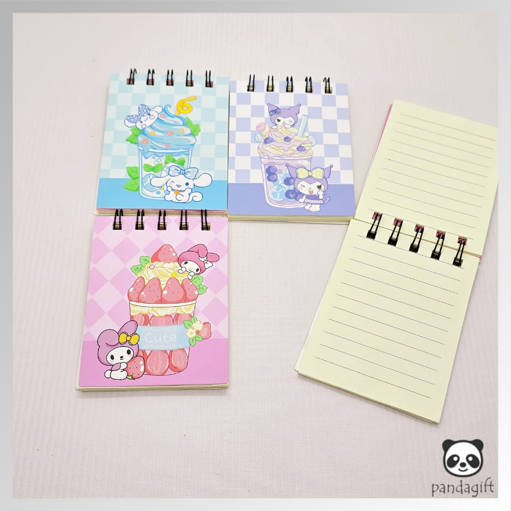 

NOTEBOOK RING MEMO A7 SPIRAL isi 80 Lembar Ring Atas Motif Sanrio Space Unicorn Animal - GG0308