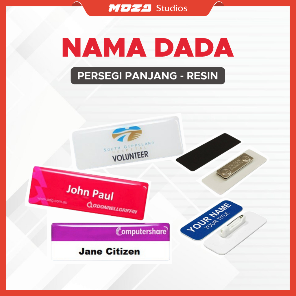 

Name Tag - Nama Dada - Custom Ukuran dan Warna - Akrilik Dilapisi Resin atau Cairan Cembung