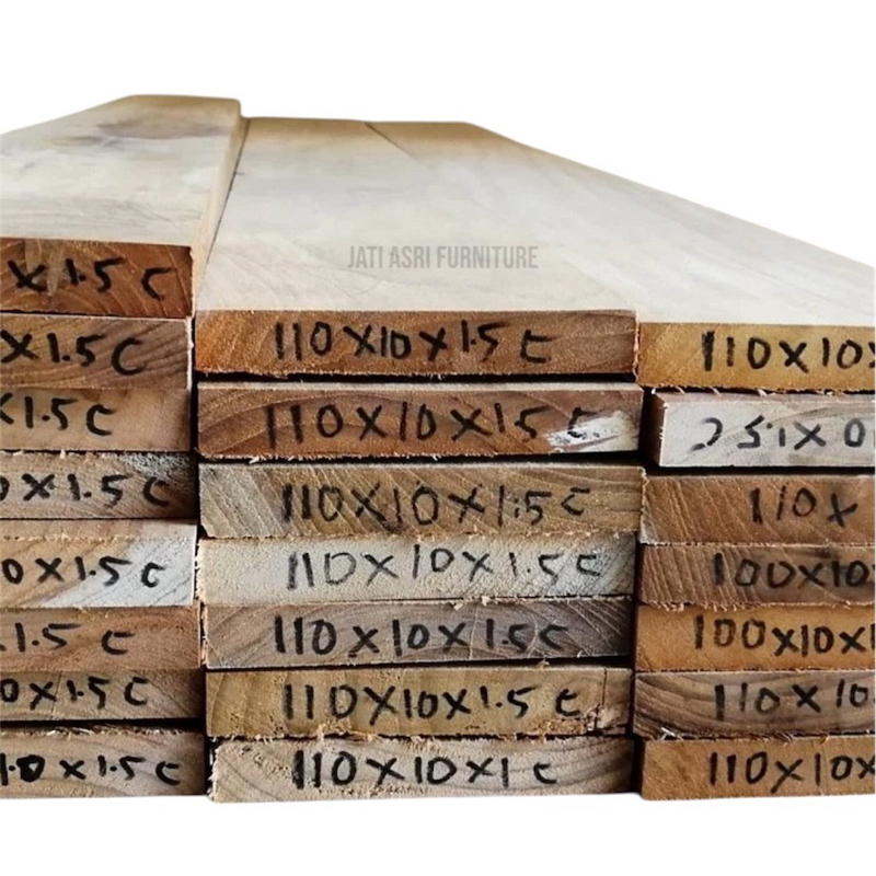 Papan Kayu Jati Asli Perhutani 110x10x1,5cm