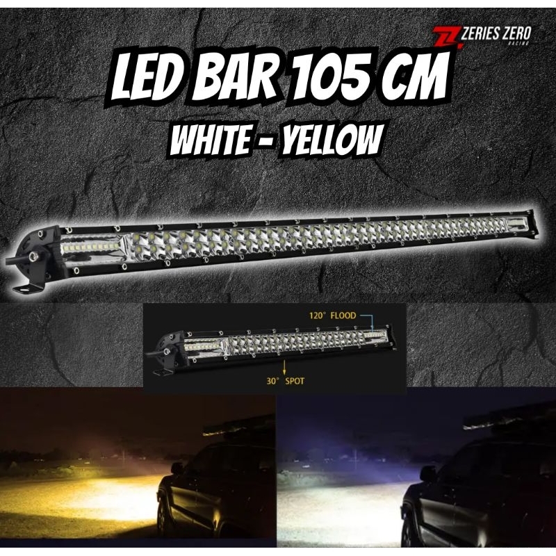 Lampu LED Bar Mobil 105 Cm Waterproof Universal  Light Bar Mobil Yellow - White