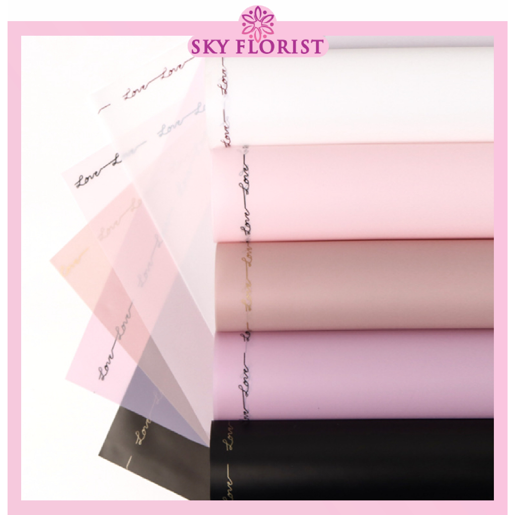 

Kertas Buket Motif Love Letter Border Cellophane Flower Wrapping Hand Bouquet Ecer Perlembar KB6040