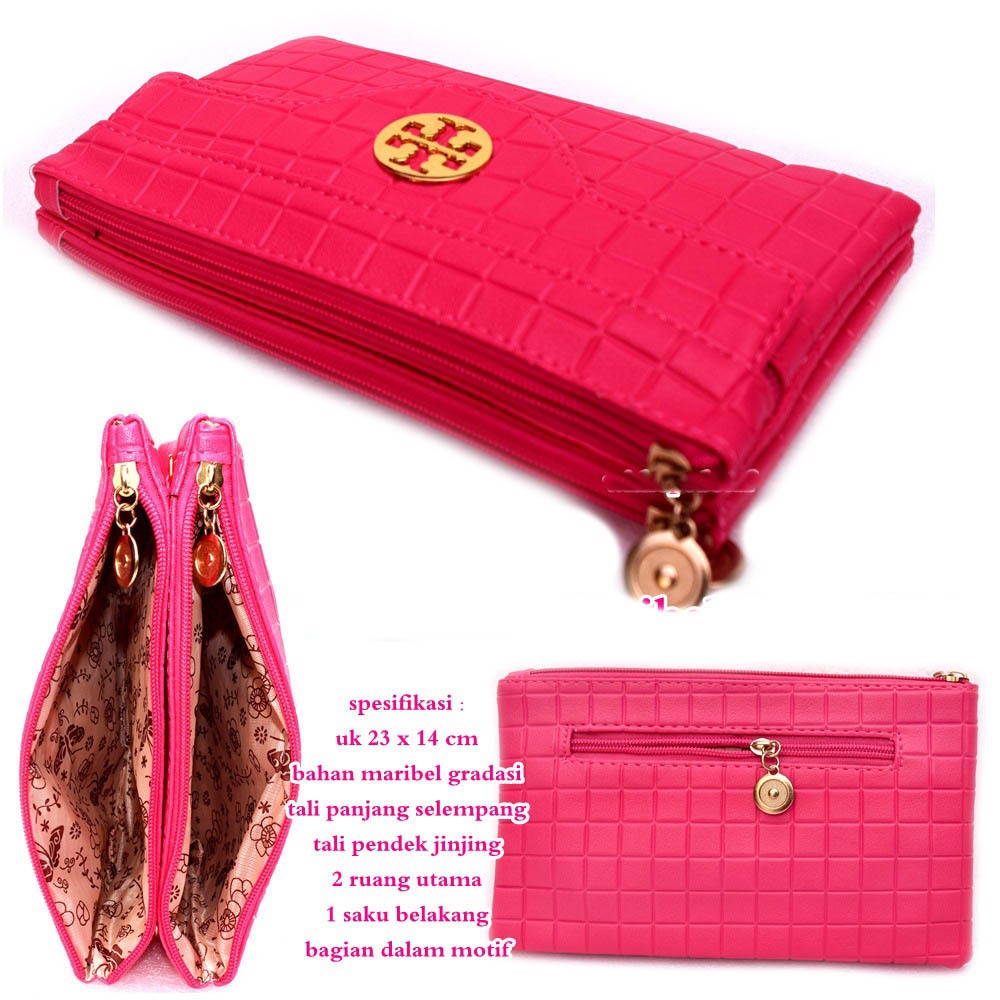 tas wanita selempang clutch maribel torr Pink Dompet Besar