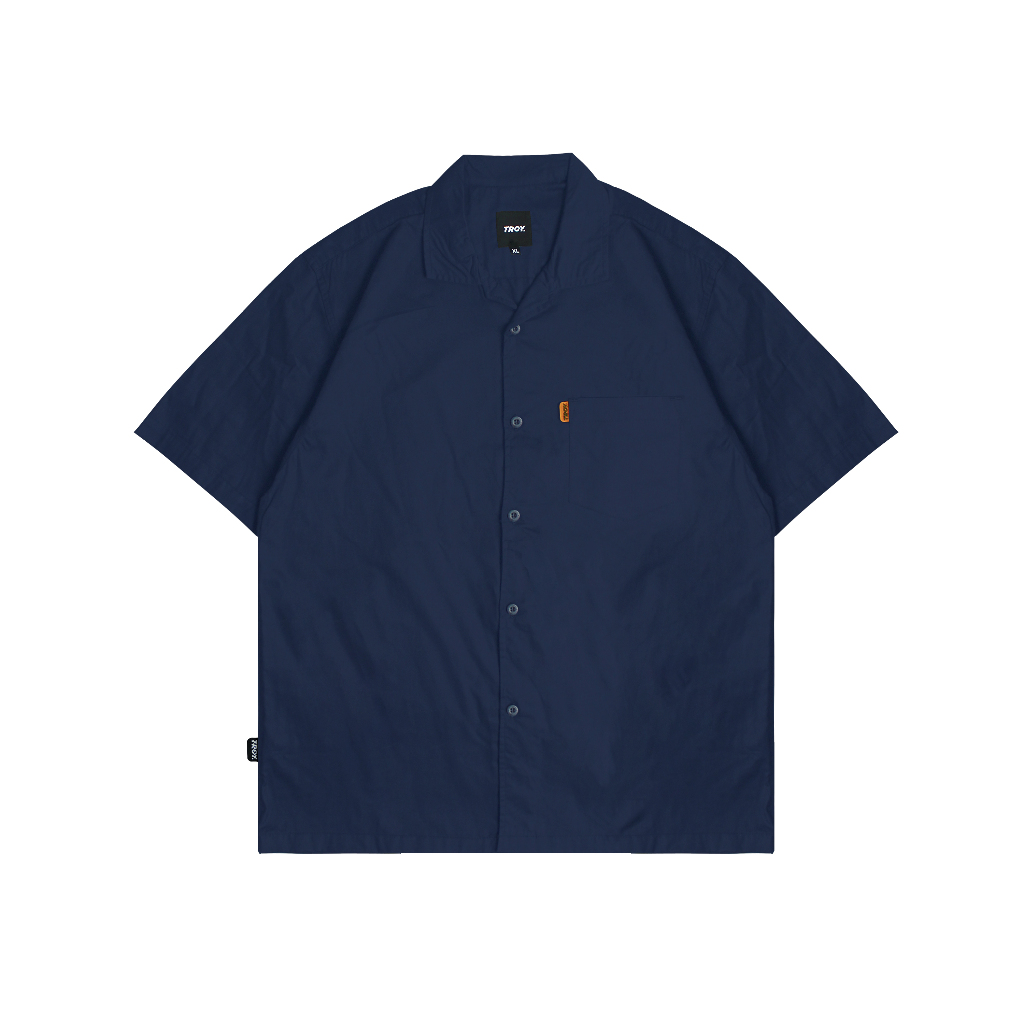Troy Company Short Shirt Navy Hemdes - Kemeja Polos Lengan Pendek Pria Biru Navy KMJ 2940