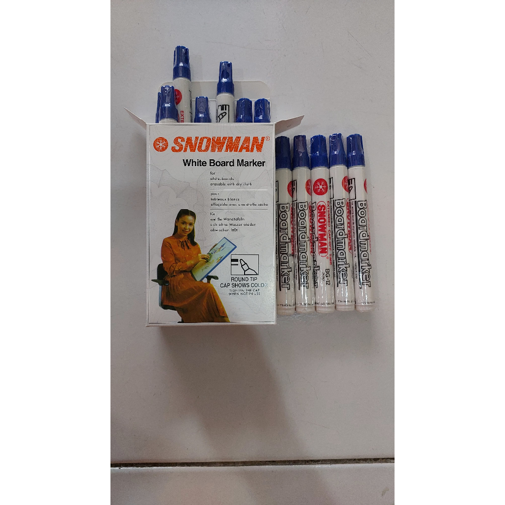 

Ay00! Spidol snowman Boardmarker/Papan Tulis/Tidak Permanen/Bisa Dihapus BG12 isi12pcs