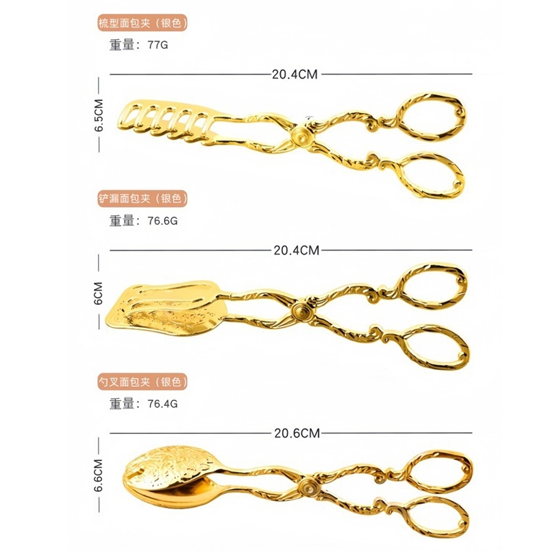 Klip Makanan Gold Vintage Capitan Gold Mini Capitan Serbaguna Capitan Kue Stainless Gold