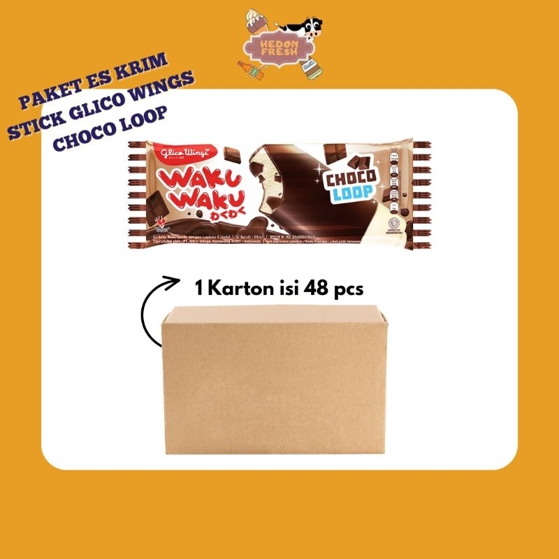 

Paket Es Krim Stik Glico Wings Waku-Waku Choco Loop