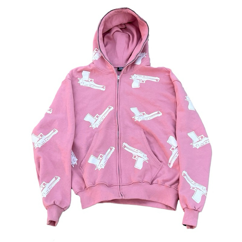 VANE GLCK FULL ZIPPER HOODIE PINK - M, XL