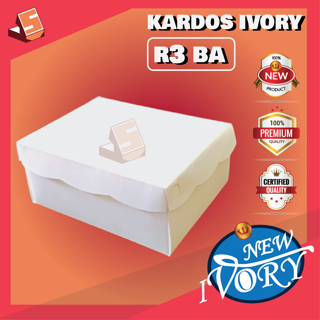 

KARDUS JAJAN IVORY R3 BA / KARDUS bahan IVORY / R3 BA 310 GSM / Ecer,Grosir / Kemasan Jajan