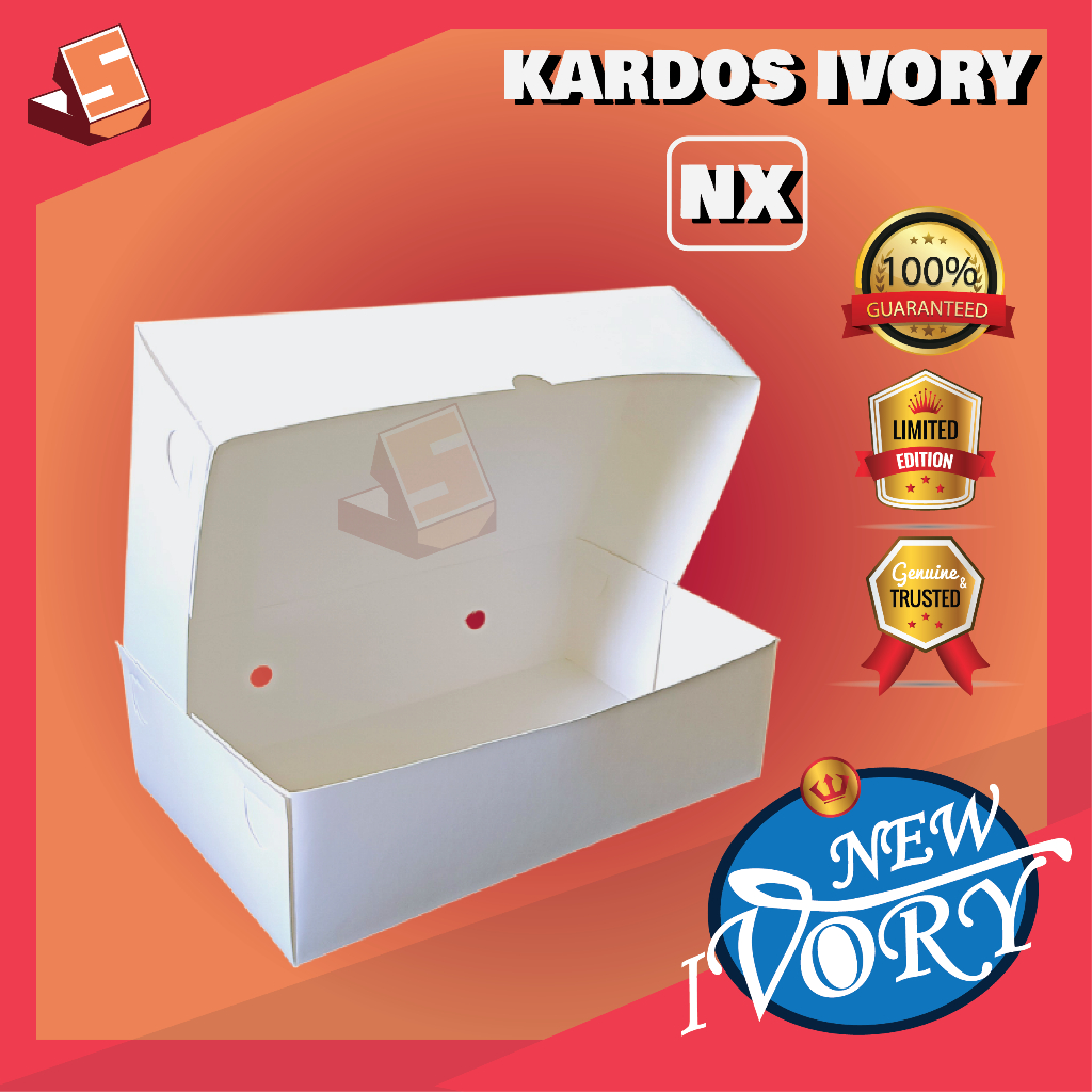 

KARDUS PUTIH IVORY NX / KARDUS Nasi bahan Ivory Putih / NX Polos GSM / Ecer,Grosir / Kemasan Nasi