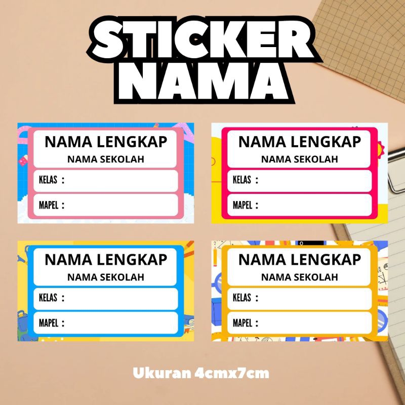 

(20pcs) Sticker nama buku sekolah / sticker mapel