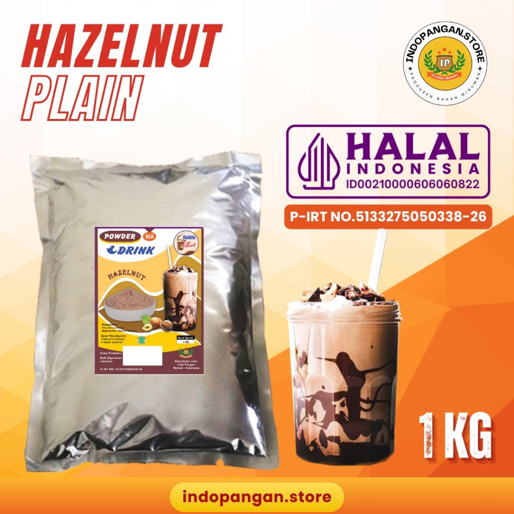 

Powder Rasa Hazelnut 1 Kg (PLAIN) Kemasan Foil - Bubuk Minuman Rasa Hazelnut 1 Kg