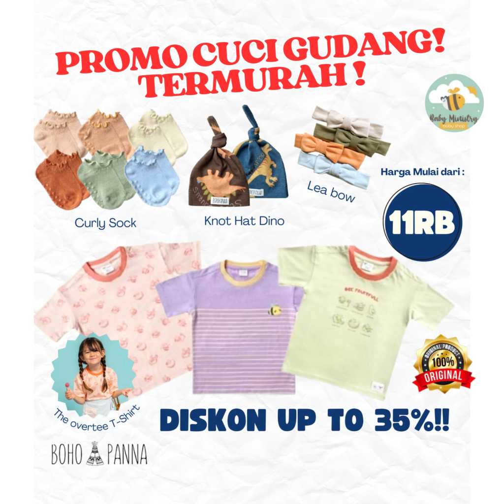 (CUCI GUDANG MURAH) BOHOPANNA CURLY SOCK 0-10 TAHUN KAOS KAKI ANAK BOHO BABY / LEA BOW / PITA BAYI /