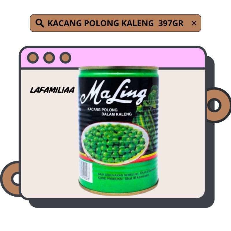 

Ma Ling Kacang Polong 397gr