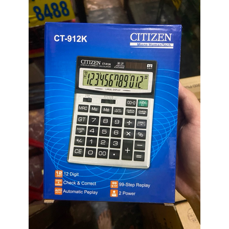 

TERMURAH‼️KALKULATOR DAGANG CITIZEN CT-912K / 12 DIGIT CHECK AND CORRECT