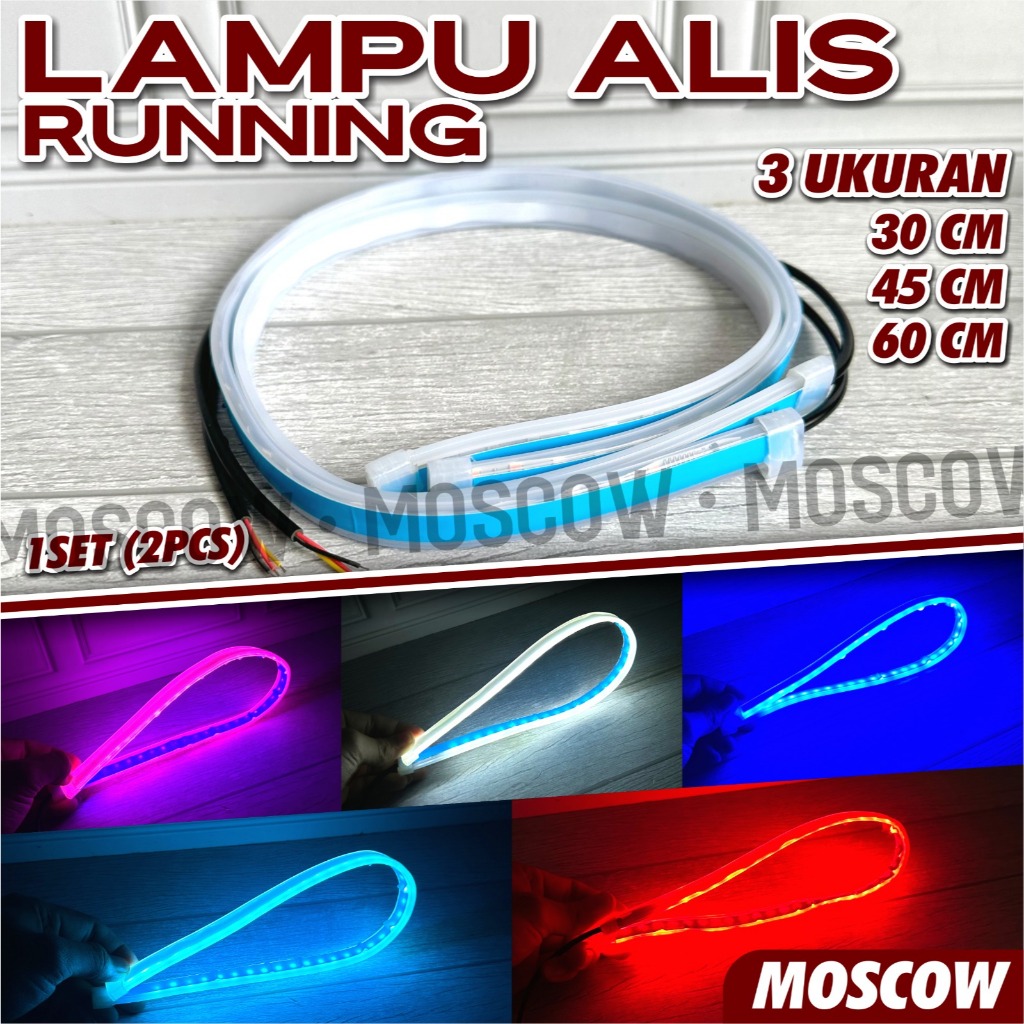 NEW LAMPU ALIS RUNNING 30CM 45CM 60CM LAMPU LED ALIS TEMPEL FLEXIBLE SEIN MOTOR ALIS FLEKSIBEL SLIM 