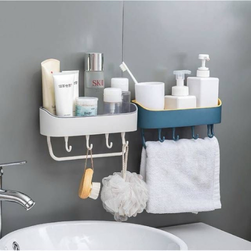 rak kamar mandi tempel, rak serbaguna tempel tanpa paku