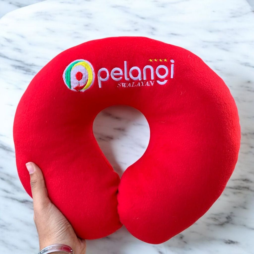 Moker - Bantal Leher Travel Haji Umroh Bantal Leher Mobil Bantal Leher Velboa Custom Bordir