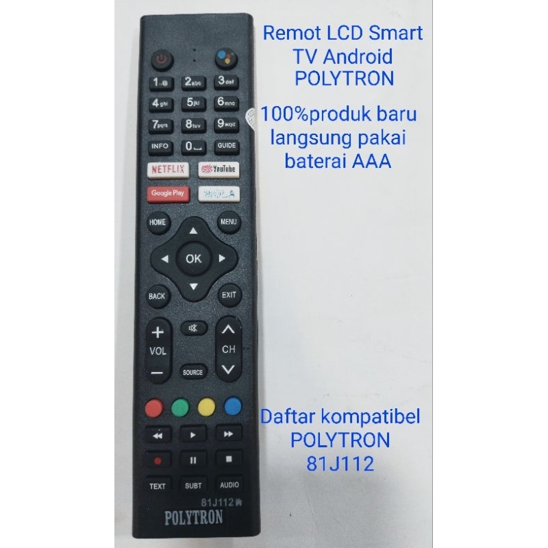 Remot Remot TV LCD POLYTRON SMART TV 81j112 ANDROID PLD32BAG9953 PLD 43BAG9953