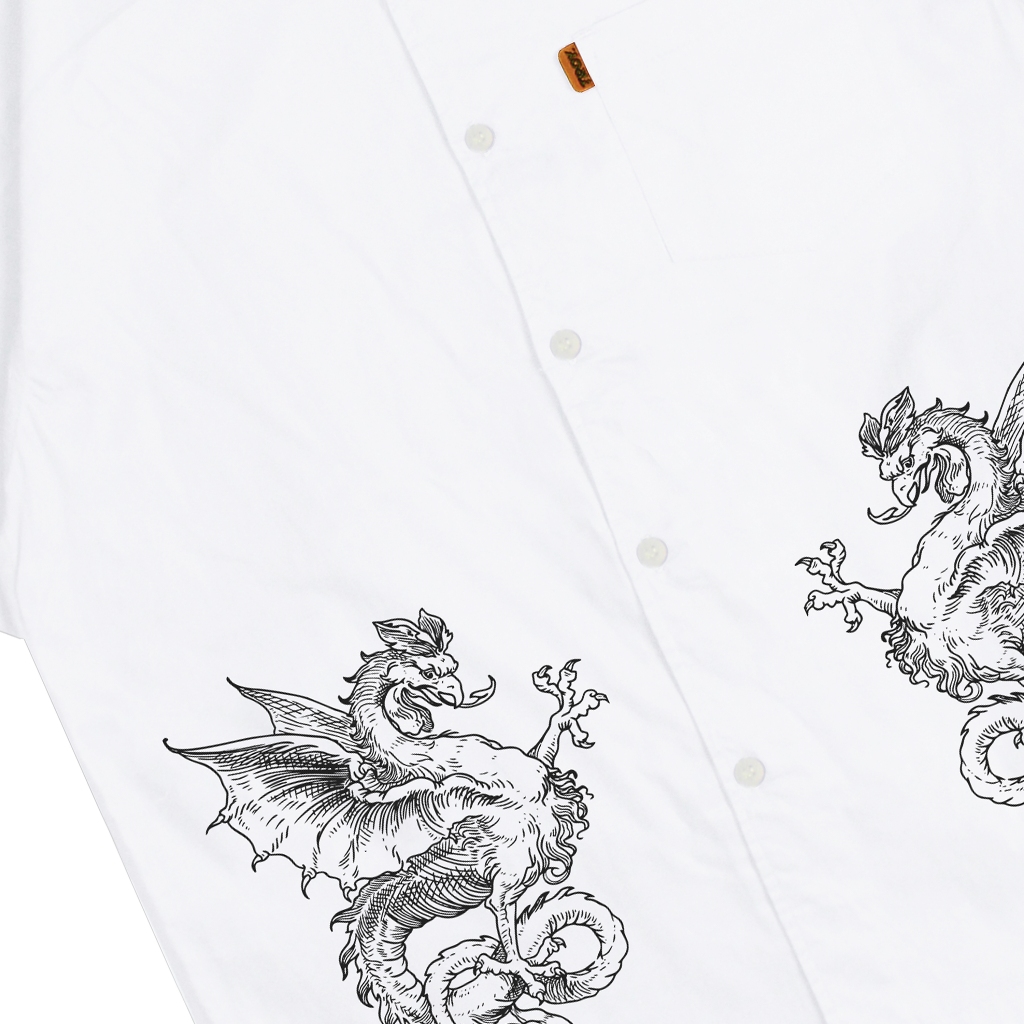 Troy Company Short Shirt White Dragon Fly - Kemeja Lengan Pendek Pria Putih KMJ 2942